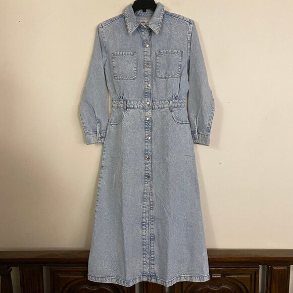 NEW Zara Z1975 DENIM MIDI DRESS S - Picture 10 of 15